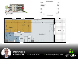  Appartement � vendre 3 pi�ces 67 m�