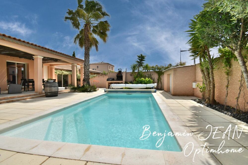 À Sérignan, villa familiale F5 de plain-pied avec piscine et grande terrasse plein sud