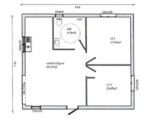  Maison � louer 3 pi�ces 56 m�