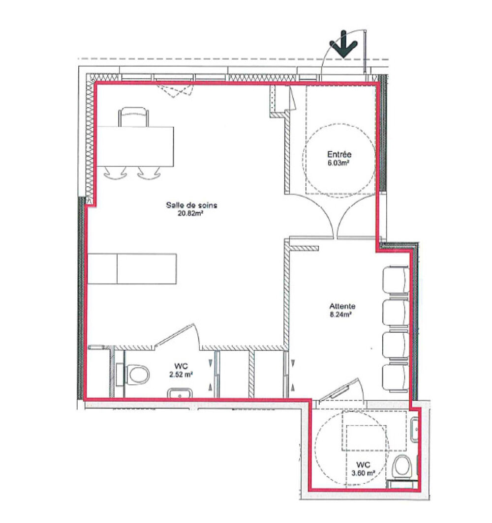   LUX - ESPACE DE SANTE - Local professionnel à louer 23.34m² 