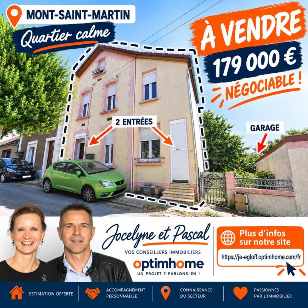 MAISON 108M2 - TERRAIN 294M2 - GARAGE - 3 CHAMBRES AVEC POSSIBILITE D'UNE 4EME