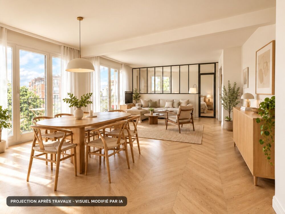 Vente Appartement Paris 18e – Ordener / Marcadet – 6ème étage avec ascenseur, balcon-terrasse et vue dégagée Paris 18