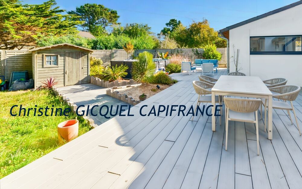 Vente Villa LA TURBALLE PLAGES ET CRIQUES A 4 MINUTES A PIED – VILLA PLAIN PIED 4 Chambres & 1 Dortoir – Jardin AU CALME, clos sans vis-à-vi La turballe