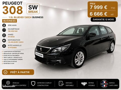 Peugeot 308 SW 1&deg; Main / B HDI 130CH S&S BVM6 Business GPS/R&eacute;gul/T&eacute;l/Attela 2020 occasion Abbecourt 60430