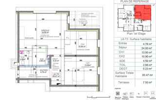  Appartement à vendre 3 pièces 65 m²