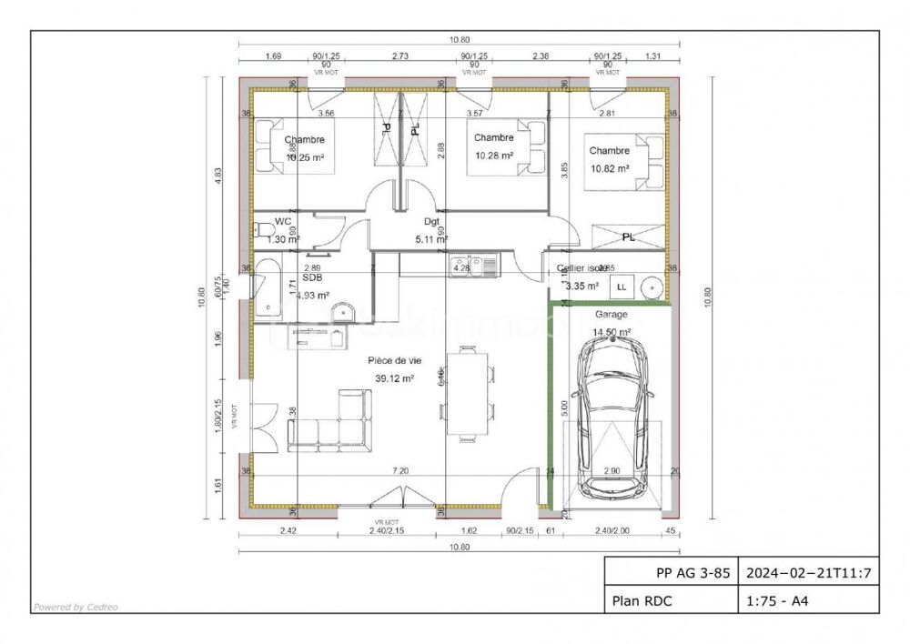Vente Terrain Genas Azieu - terrain de 391 m² viabilisé Genas