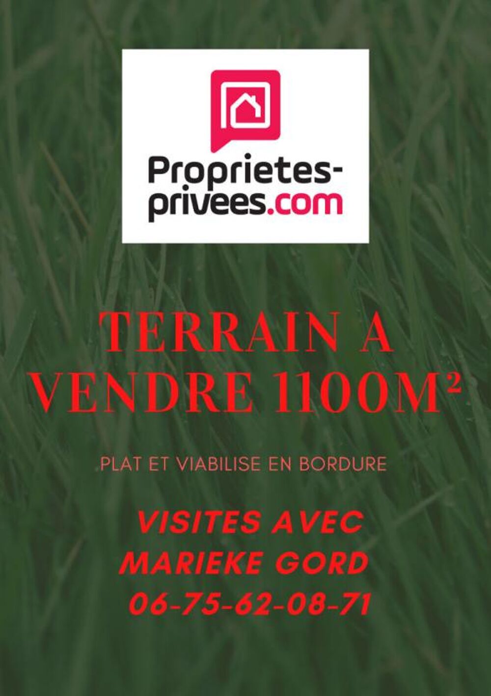 Vente Terrain Terrain plat constructible Estivareilles 1120 m2 plein centre 35 000 Estivareilles