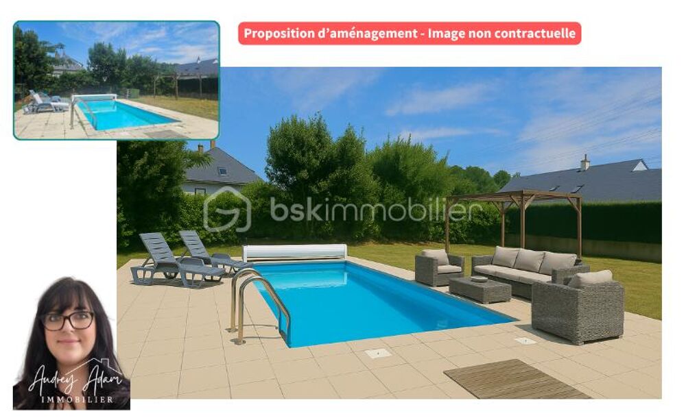 Maison sur sous sol avec piscine