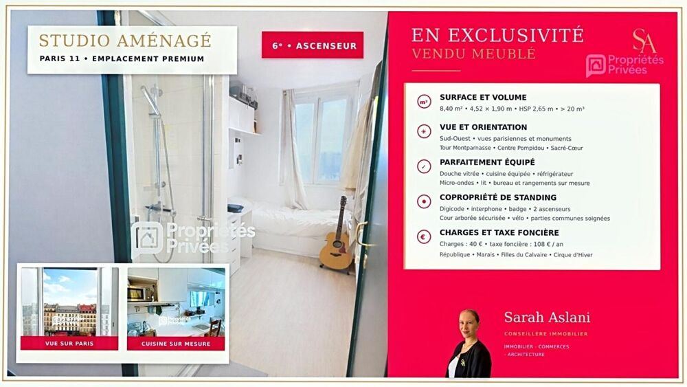 Appartement 1 pièce 8 m² · à Paris 11 · 8 m² · 120 000 €