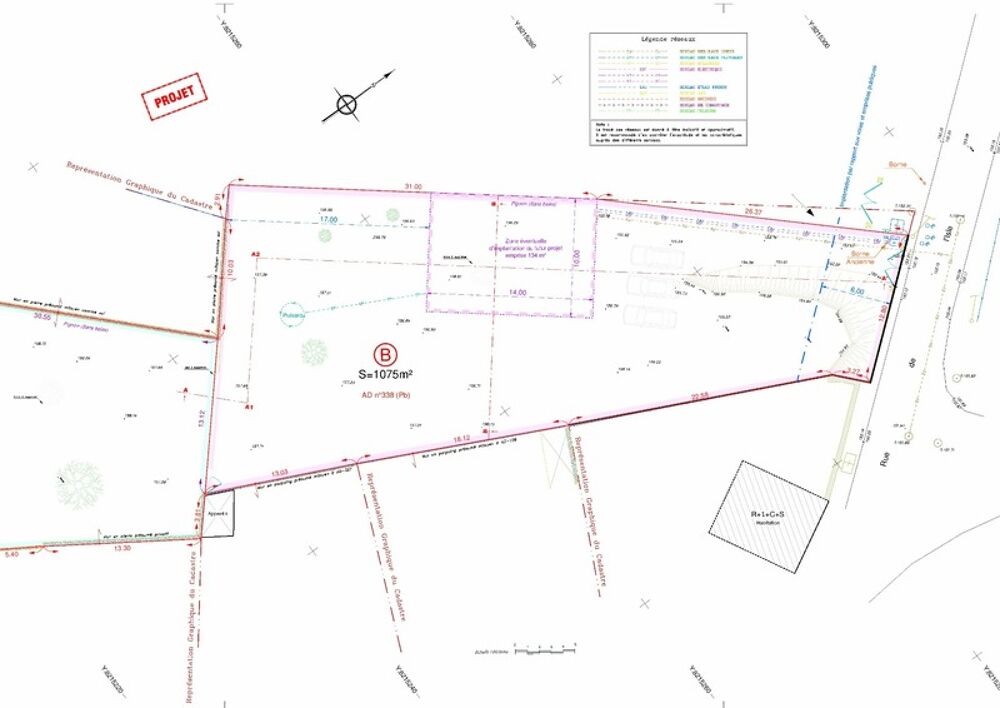 Vente Terrain BOISSY L'AILLERIE Proche, Terrain  btir de 1.075 m Boissy l aillerie