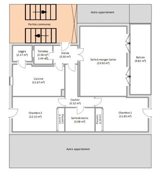  Appartement � vendre 3 pi�ces 76 m�