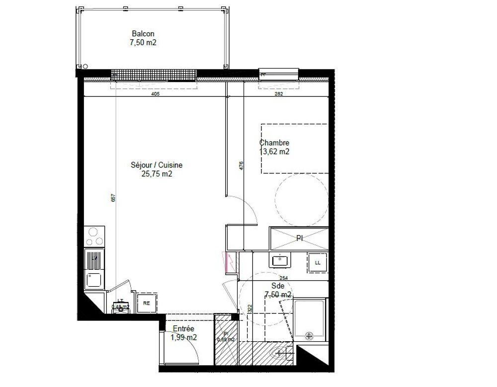 Location Appartement T2 NEUF avec balcon et parking à CHARTRES Chartres