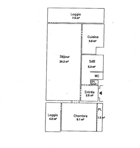  Appartement � louer 2 pi�ces 48 m�