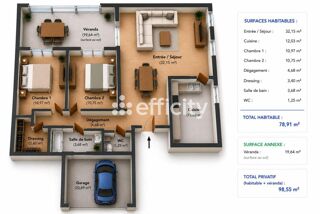  Maison � vendre 3 pi�ces 79 m�