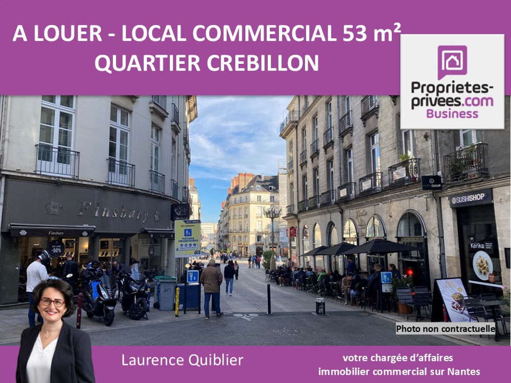   44000 NANTES - LOCAL COMMERCIAL A LOUER 53 M² - SANS DROIT AU BAIL 