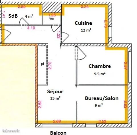  Appartement � louer 3 pi�ces 53 m�