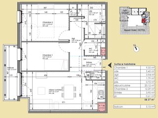 Vente Appartement appartement T3 neuf à vendre ROUEN rive droite, surface hab 58.37 m2 + balcon 5.10 m2 Rouen