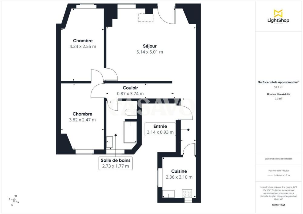 Vente Appartement Vente Appartement 3 pièces de 57m² - 75015 Paris Paris 15