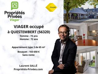 Vente Appartement VIAGER OCCUPÉ : Appartement T3 (65 m2) en rez-de-jardin Questembert