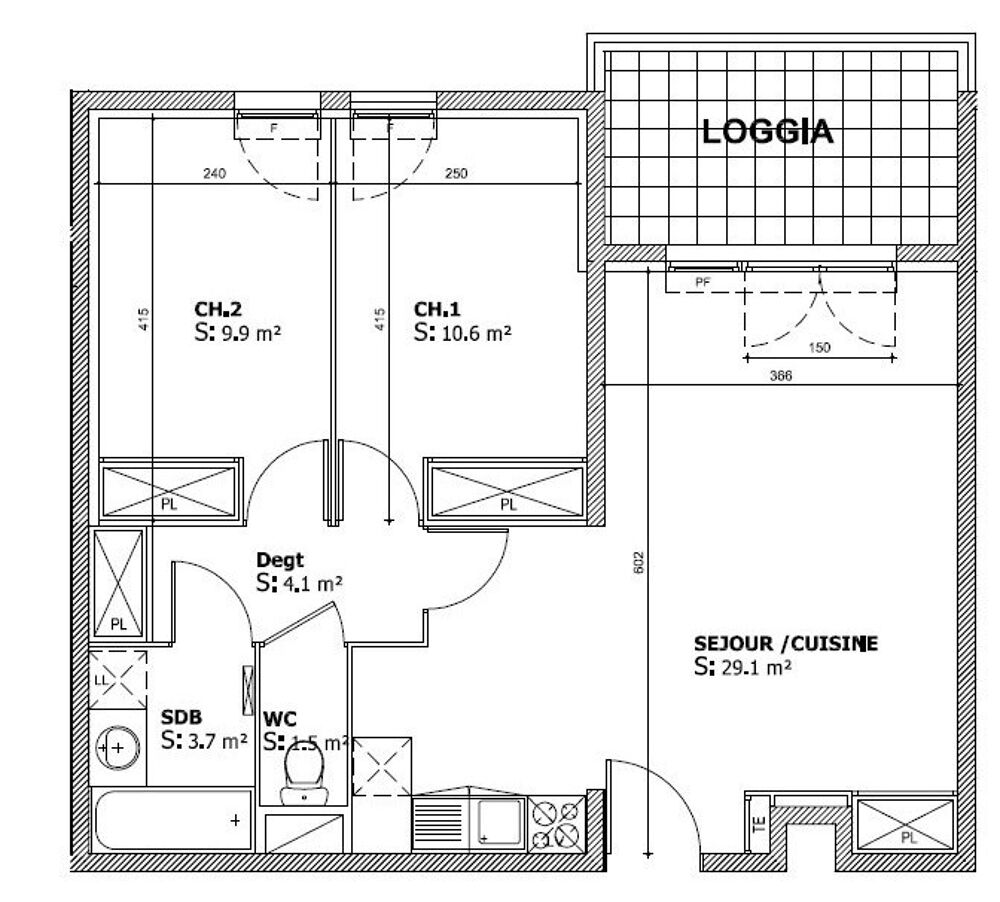 Location Appartement T3 avec balcon et parking à Marseille Marseille 15