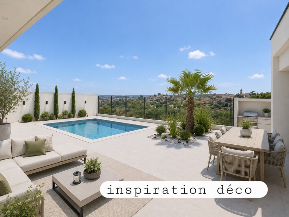 Villa contemporaine neuve avec piscine, suite parentale en RDC, 3 salles deau, double garage et vue dégagée