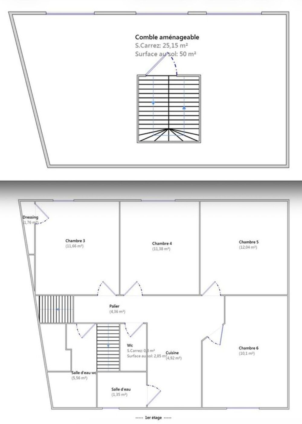 CHOISY-LE-ROI - GONDOLES NORD - 158 m2 carrez - 10 PIÈCES - 6 CHAMBRES - 3 SALLES DEAU - TERRASSE - BALCON - GARAGE - JARDIN