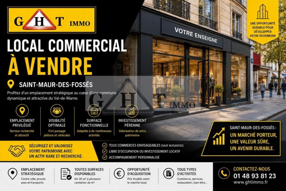   A VENDRE LOCAL COMMERCIAL SAINT MAUR DES FOSSES 
