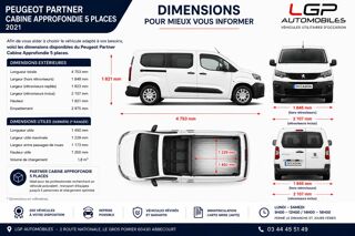 Partner 1&deg; Main / 1.5L BLUE HDI 100cv de 2022 version CABINE APPROFO 2022 occasion 60430 Abbecourt