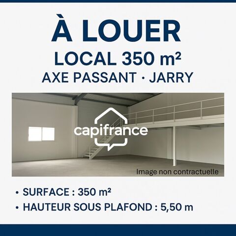 &Agrave; LOUER � LOCAL COMMERCIAL / ENTREP&Ocirc;T 350 m&sup2; � AXE PASSANT � JARRY / BAIE-MAHAULT 7100 97122 Baie mahault
