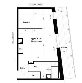  Appartement à louer 2 pièces 40 m²