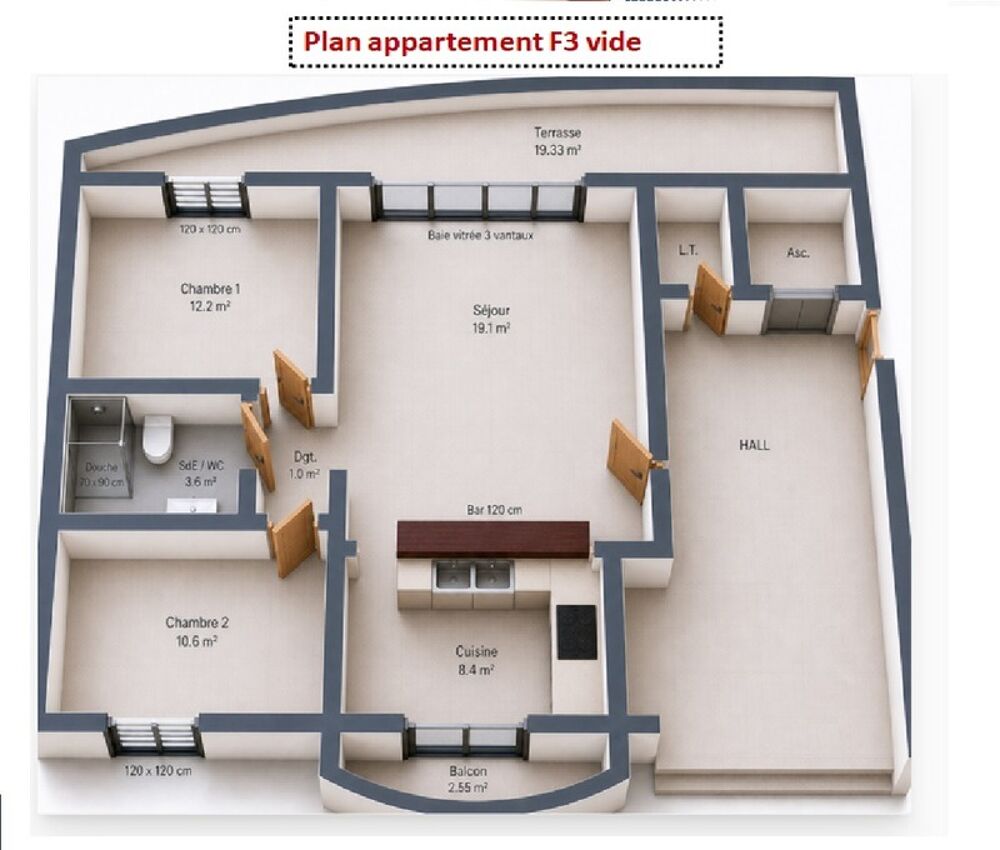 Appartement DIDIER T3 Fort de France + Box