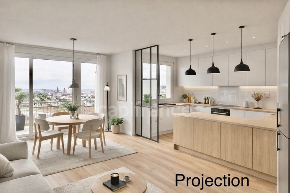 *Dans le quartier des ormeaux* Appartement de 46 m² exposé Ouest, vue dégagée sur la ville et la mer, parking et cave