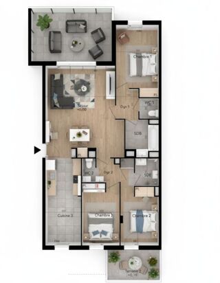  Appartement � vendre 4 pi�ces 90 m�