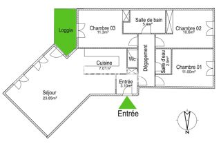  Appartement � vendre 4 pi�ces 83 m�