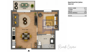  Appartement à vendre 2 pièces 41 m²