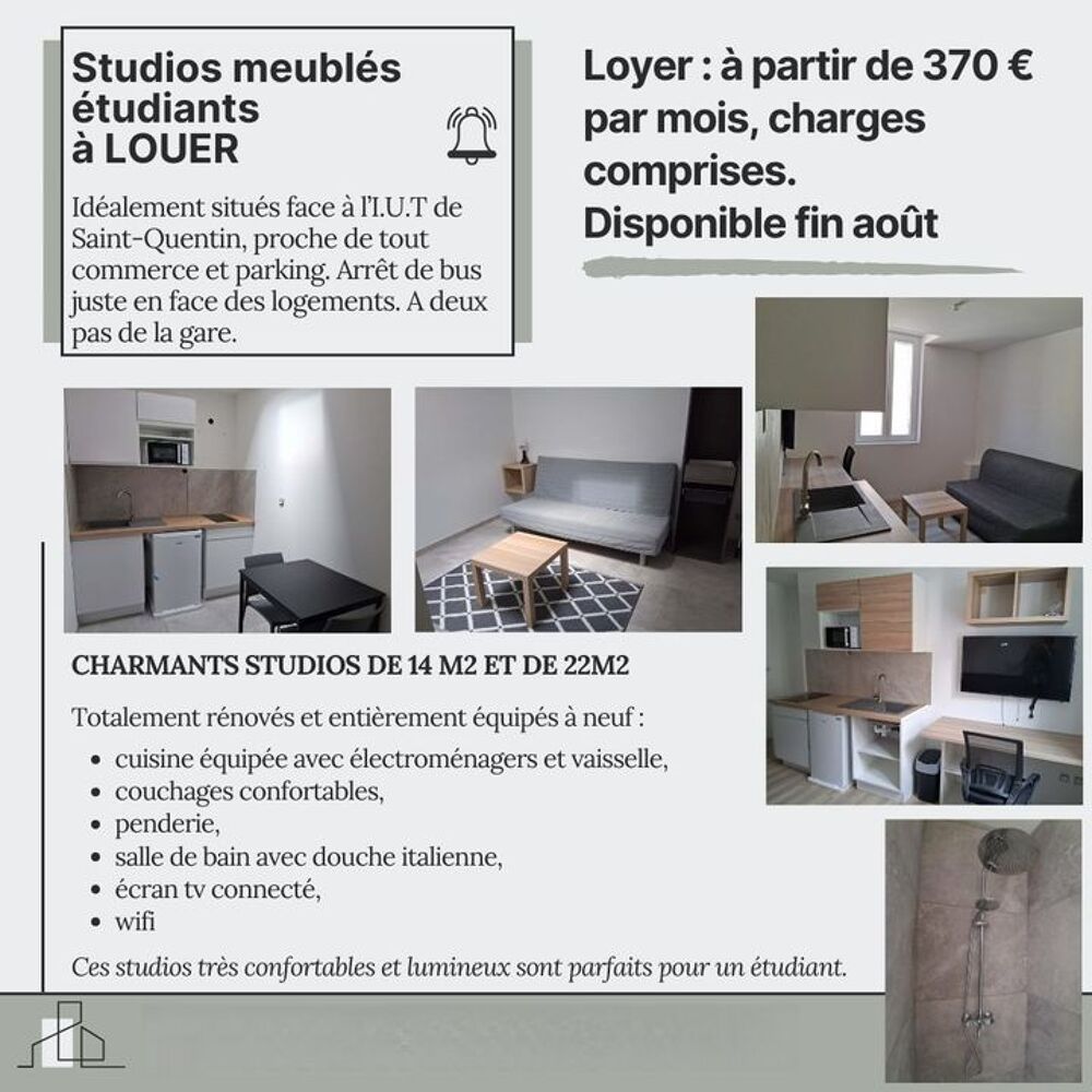 Location Appartement Studio de 14m2 à louer sur Saint-Quentin Saint quentin
