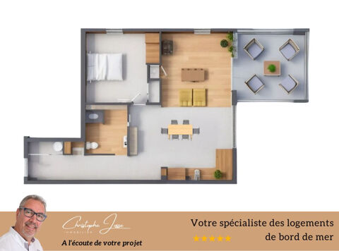   T2 avec terrasse 12m2 et garage Appartement - 2 pi�ce(s) - 58 m�
