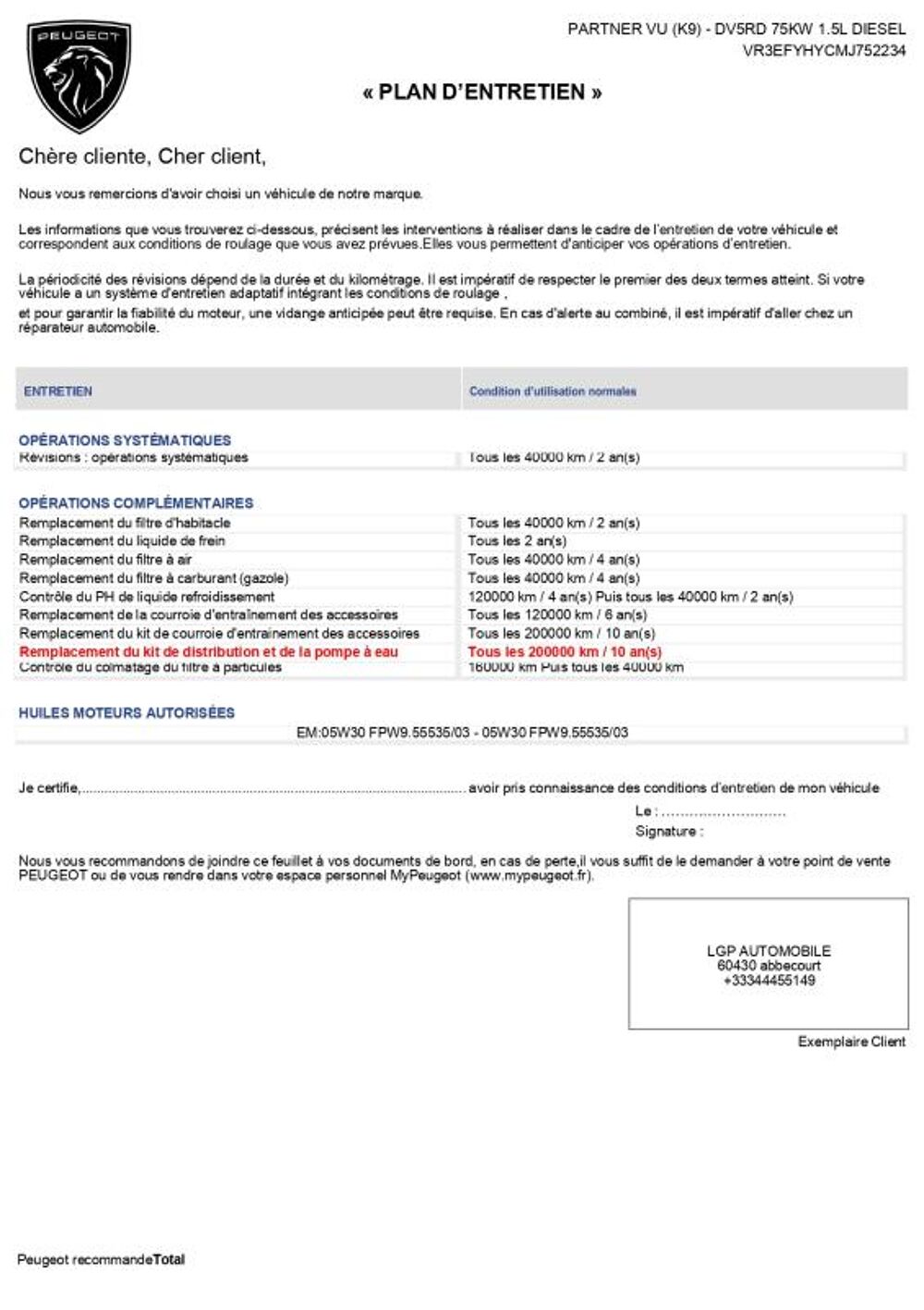 Partner 1&deg; Main / 1.5L BLUE HDI 100cv de 2022 version CABINE APPROFO 2022 occasion 60430 Abbecourt