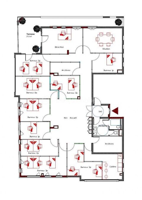   Bureau 250m² dernier étage 