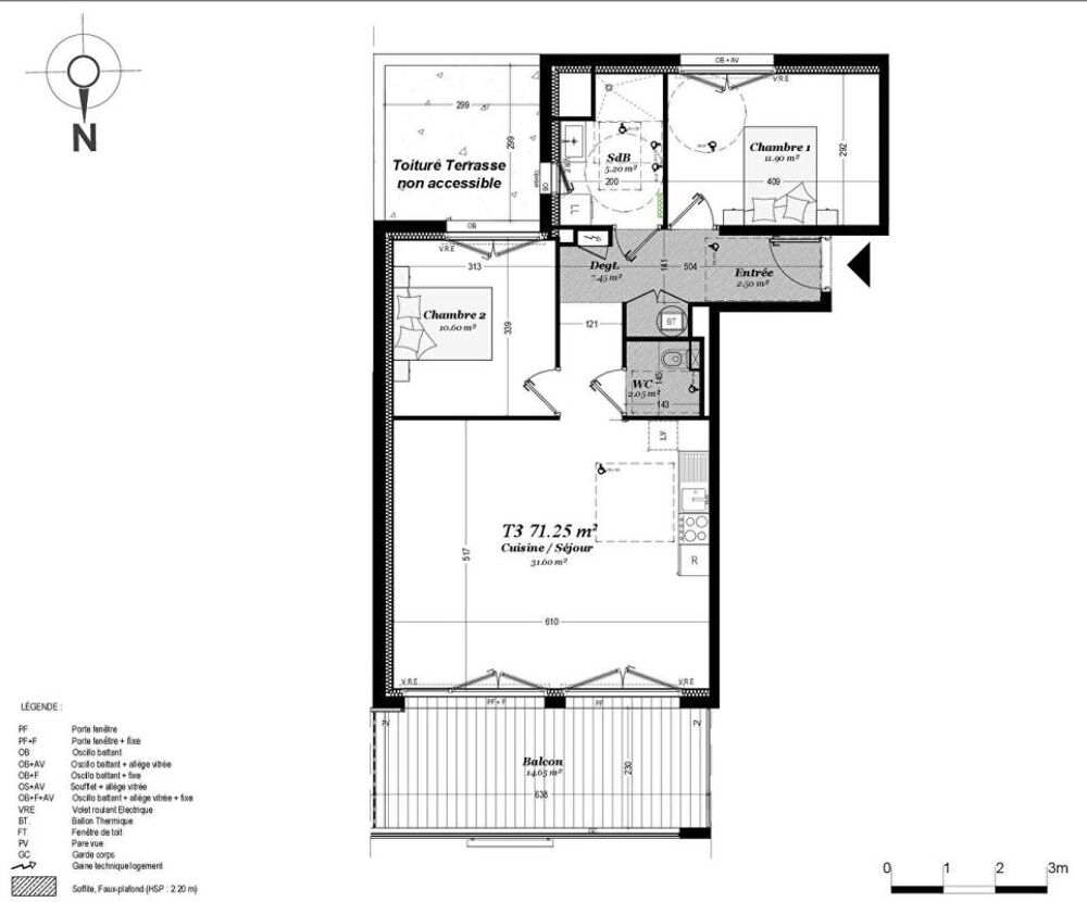 Vente appartement T3 de 71 m² avec vue sur le port et grand balcon, Perros-Guirec( 22700)