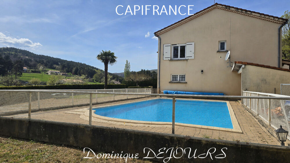 A PRANLES, à 15mn de PRIVAS  Maison de 117 m² sur terrain de 8400 m²  Sous-sol complet - Environnement calme et naturel et san