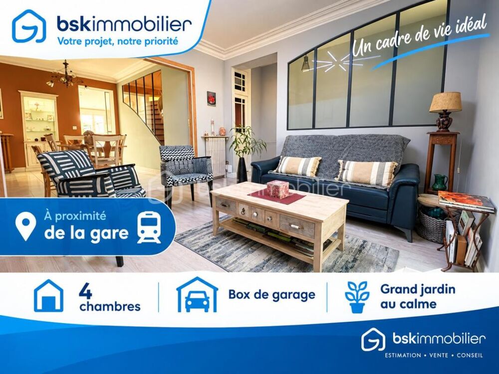 Vente Maison Exclusivité – Mancelle rénovée 4 chambres, jardin généreux et emplacement central Le mans