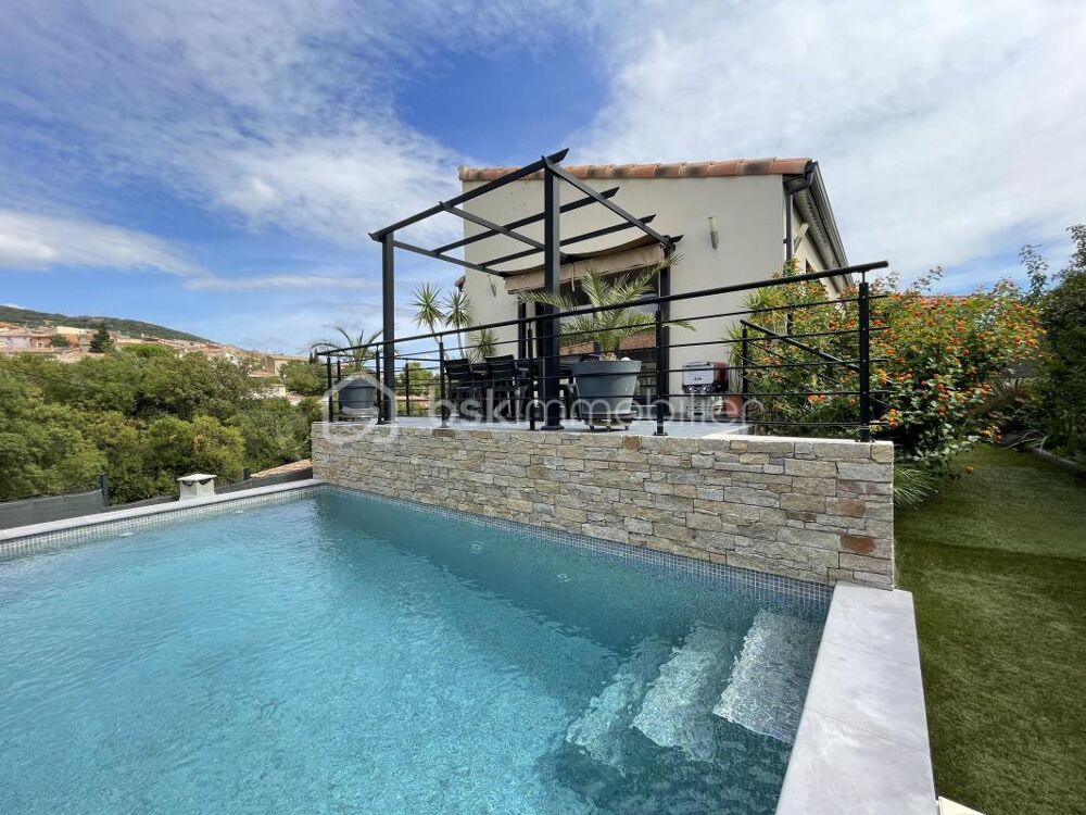 VILLA PLAIN PIED 186M²- VUE DEGAGEE -4 CHAMBRES-PISCINE- GARAGE- 34800