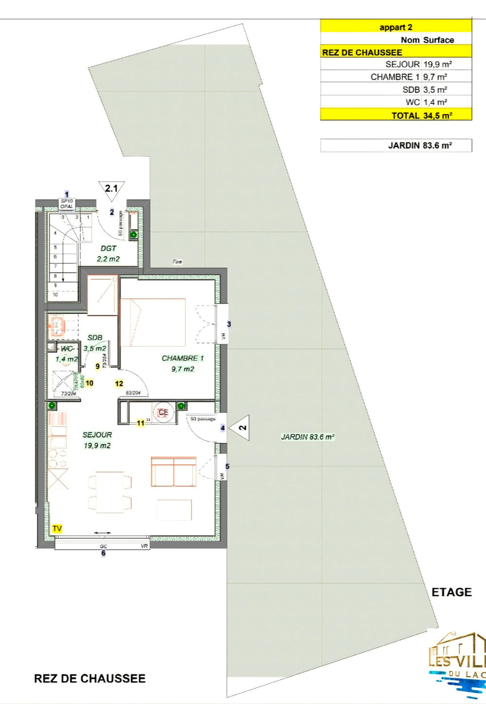 Appartement à vendre 2 pièces avec jardin vue Lac et Montagnes sur SAVINES LE LAC (05) , Dans une résidence en construction styl