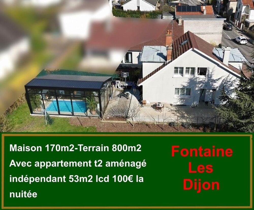 Maison à vendre  510 000 € Fontaine-lès-Dijon (21)  Route dAhuy Maison familiale 7 pièces  182 m² habitables  Terrain de 80