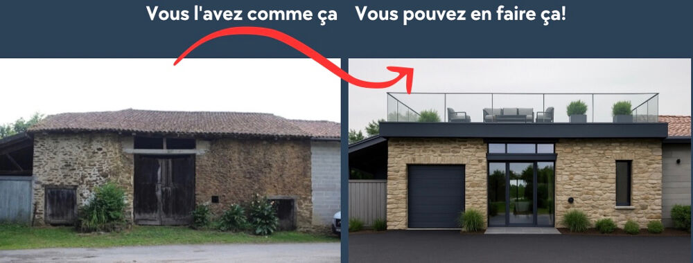Grange en zone constructible et terrain