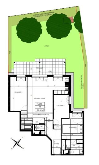  Appartement  vendre 4 pices 89 m