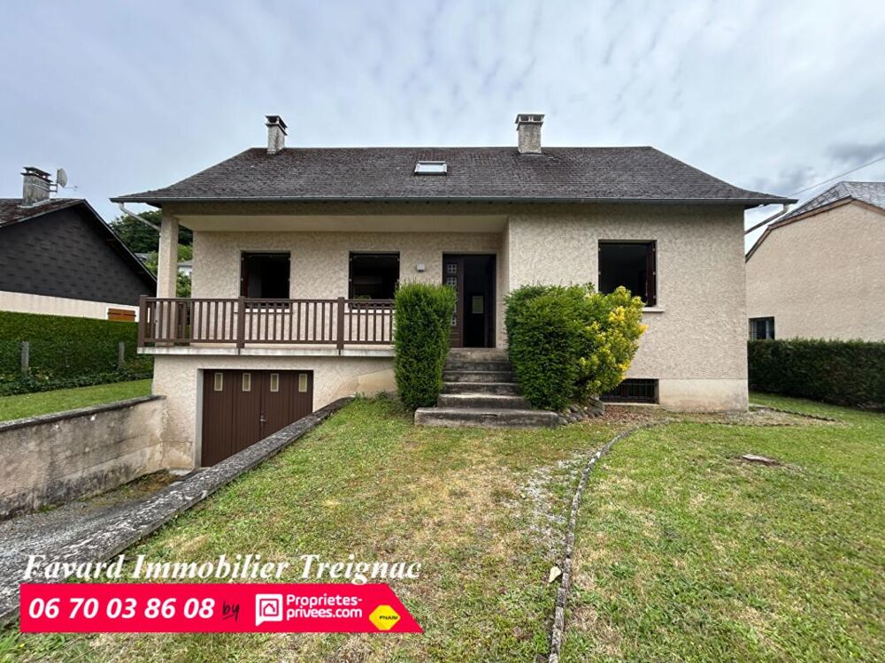 Vente Maison Maison  120 m²  3 chambres - garage  et  jardin plat  850 m² 19 260 TREIGNAC Treignac