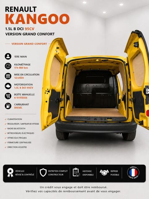 Kangoo Express 1&deg; Main / 1.5L B DCI 95cv de 2021 version GRAND CONFORT CLIM 2021 occasion 60430 Abbecourt