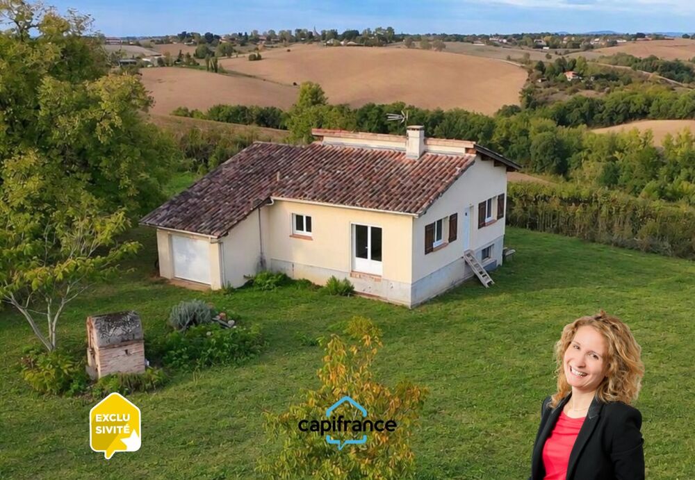 Vente Maison Toulouse 30 min, Bessières 5 min, Maison T3 de 58 m², garage de 21 m², terrain 2000 m² env Bessieres